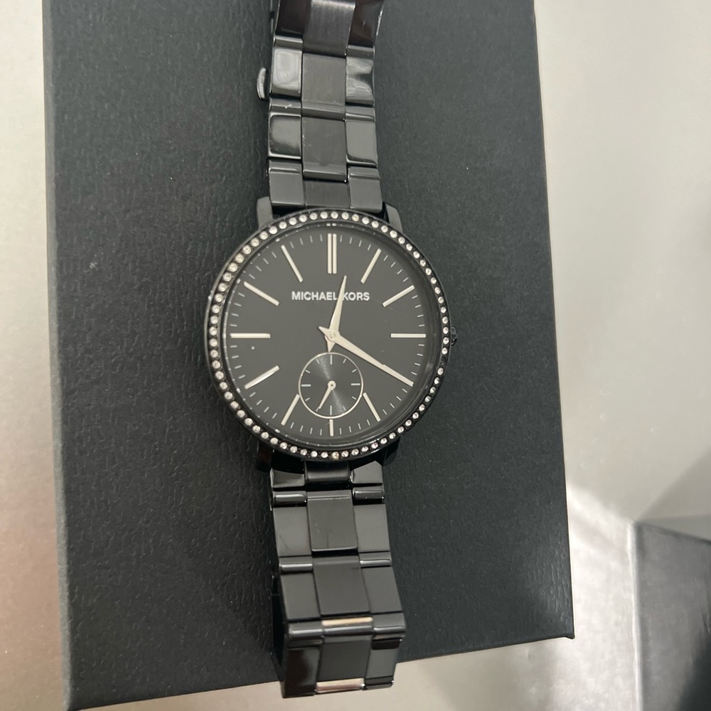 Michael Kors Black Watch with Crystal Accents